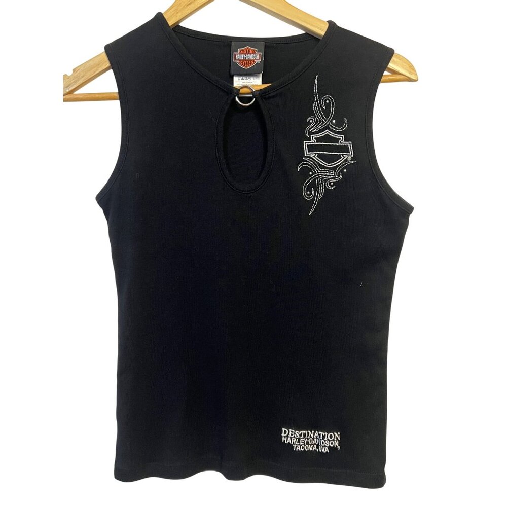Harley-Davidson Women's S Black Cotton "Destination Harley Davidson Tacoma, WA"